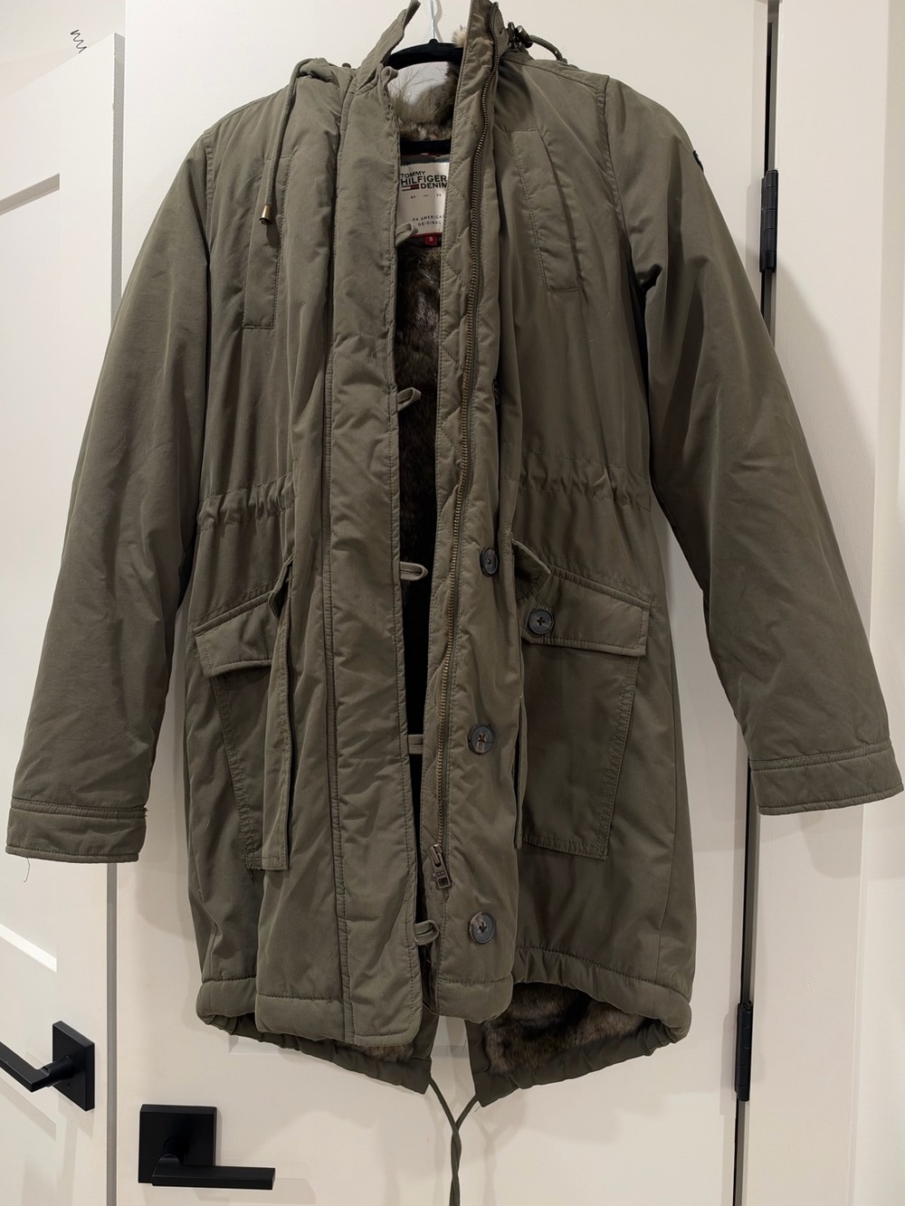 Tommy Hilfiger Olive Green Military-Style Parka